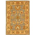 Heritage Kerman Blue/ Beige Wool Rug (2' x 3')