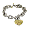 Two-tone Designer-inspired Heart Bracelet