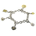 Two-tone Designer-inspired Charm Bracelet