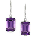 Sterling Silver Amethyst Leverback Earrings