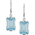 Sterling Silver Blue Topaz Leverback Earrings
