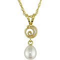 10k Gold FW Pearl Children's Swirl Necklace (5-6 mm)