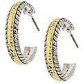 Two-tone Metal Designer-inspired Half-hoop Earrings