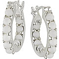 Sterling Silver Opal Huggie Earrings