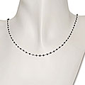14k White Gold 6ct TDW Black Diamond Bead Necklace