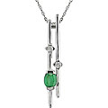 14k Gold Emerald and 1/2ct TDW Diamond Necklace (I-J, I1-I2)