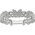 10k White Gold Diamond Filigree Butterfly Ring