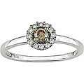 14k Gold 1/4ct TDW Brown and White Diamond Ring