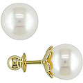 10k Yellow Gold Freshwater Pearl Children's Earrings (5.5-6 mm)