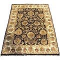 Indo Mahal Black/ Ivory Rug (6' x 9')