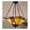 Tiffany-style Stained Glass Mission Chandelier Lamp