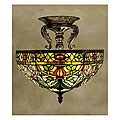 Tiffany-style Victorian Stained Glass Ceiling Lamp