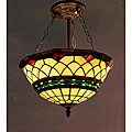 Tiffany-style Stained Glass Roman Semi-flush Mount Ceiling Lamp