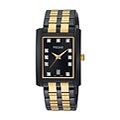 Pulsar Men's Black and Gold Steel Crystal Watch