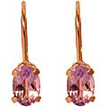 10k Yellow Gold Amethyst Leverback Earrings