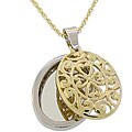 Two-tone 2-piece Heart Filigree Necklace
