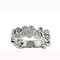 14k White Goldplated CZ Laureled Bridal-inspired Band