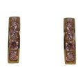 10k Gold Pink Cubic Zirconia Huggie Earrings