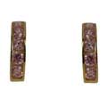 10k Gold Pink Cubic Zirconia Huggie Earrings