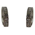 10k White Gold Clear Cubic Zirconia Huggie Earrings