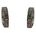10k White Gold Clear Cubic Zirconia Huggie Earrings