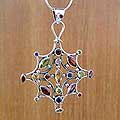 Garnet and Amethyst 'Snowflake' Necklace (India)