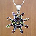 Garnet and Peridot 'Dazzling Star' Necklace (India)