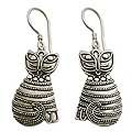 Sterling Silver 'Balinese Cat' Earrings (Indonesia)