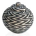 'Night Thunder' Beaded Rattan Basket (Indonesia)