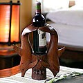 'Dolphin Duet' Wood Wine Bottle Holder (Indonesia)