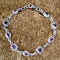 Sterling Silver 'Couples' Amethyst Bracelet (India)