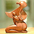 Wood 'A Mother's Love' Statuette (Indonesia)