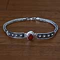 Sterling Silver Garnet 'Cosmic Story' Bracelet (Indonesia)