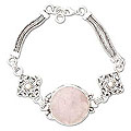 Silver 'Moon Quadrants' Quartz/ Pearl Bracelet (India)