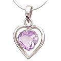 Sterling Silver 'Sweetheart' Amethyst Necklace (India)