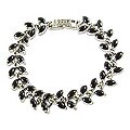 Onyx and Marcasite 'Budding Promises' Bracelet (Thailand)