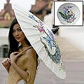 Saa Paper 'Peacock and Flowers' Parasol (Thailand)