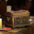 Cedar and Leather 'Eagle Guardian' Chest (Peru)
