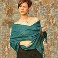 Alpaca Wool 'Green Forest' Shawl (Peru)