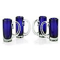 Set of 4 Blown Glass 'Deep Sea' Shot Glasses (Mexico)