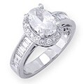 14k White Goldplated CZ Contessa Bridal-style Ring