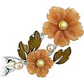 Sterling Silver Multi-gemstone Flower Brooch