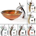 Kraus Copper Glass Vessel Sink and Waterfall Faucet Combo