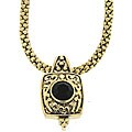 14k Yellow Gold Black Stone Necklace