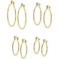 Goldtone Hoop Earrings (Set of 4)