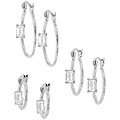 Silvertone Hoop Earrings (Set of 3 Pairs)