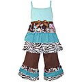 AnnLoren Girl's Safari Rumba Capri Outift