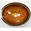 DeNovo Oval Sunset Tones Glass Vessel Sink