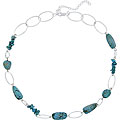 Sterling Silver Turquoise Nugget And Chip Necklace
