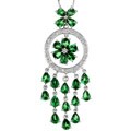 18k Gold Green Garnet and 1/10ct TDW Diamond Necklace